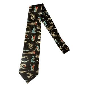 A. Roger’s Crocodile Novelty Black‎ Cartoon Tie